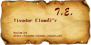 Tivadar Elemér névjegykártya