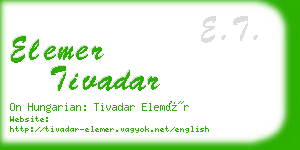 elemer tivadar business card